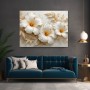 Elegante Hibiskusblüten in Cremegold – Leinwand & Acrylbild
