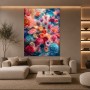 Blütenrausch in Türkis – Leinwand Wandbild mit Orchideen und Pfingstrosen