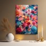 Blütenrausch in Türkis – Leinwand Wandbild mit Orchideen und Pfingstrosen