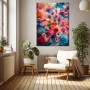 Blütenrausch in Türkis – Leinwand Wandbild mit Orchideen und Pfingstrosen