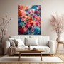 Blütenrausch in Türkis – Leinwand Wandbild mit Orchideen und Pfingstrosen