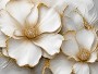 Elegante Blüten in Gold – Leinwand & Acrylbild