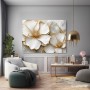 Elegante Blüten in Gold – Leinwand & Acrylbild