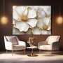 Elegante Blüten in Gold – Leinwand & Acrylbild