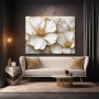 Elegante Blüten in Gold – Leinwand & Acrylbild