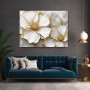 Elegante Blüten in Gold – Leinwand & Acrylbild