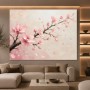 Zarte Kirschblüten auf Leinwand – Modernes Wandbild in Rosa