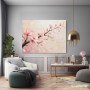 Zarte Kirschblüten auf Leinwand – Modernes Wandbild in Rosa