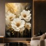Goldene Blüten Eleganz – Modernes Wandbild als Acrylglasbild