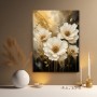 Goldene Blüten Eleganz – Modernes Wandbild als Acrylglasbild
