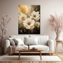 Goldene Blüten Eleganz – Modernes Wandbild als Acrylglasbild