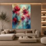Blütenpoesie in Türkis und Magenta – Leinwandbild als Acrylbild