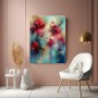 Blütenpoesie in Türkis und Magenta – Leinwandbild als Acrylbild