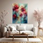 Blütenpoesie in Türkis und Magenta – Leinwandbild als Acrylbild