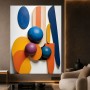 Farbenfrohes Formenrelief – Abstraktes Wandbild als Gallery Leinwand