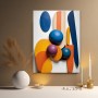 Farbenfrohes Formenrelief – Abstraktes Wandbild als Gallery Leinwand