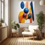 Farbenfrohes Formenrelief – Abstraktes Wandbild als Gallery Leinwand