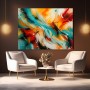 Abstraktes Wandbild in Türkis & Orange – Gallery Leinwand mit dynamischen Farbströmen
