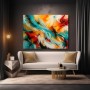 Abstraktes Wandbild in Türkis & Orange – Gallery Leinwand mit dynamischen Farbströmen
