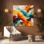 Abstraktes Wandbild „Energiefluss“ als Acrylbild in Türkis und Orange