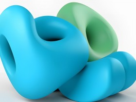 Abstraktes Wandbild als Gallery Leinwand – Türkise 3D-Formen