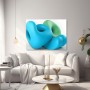 Abstraktes Wandbild als Gallery Leinwand – Türkise 3D-Formen