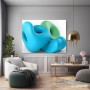 Abstraktes Wandbild als Gallery Leinwand – Türkise 3D-Formen