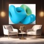 Abstraktes Wandbild als Gallery Leinwand – Türkise 3D-Formen