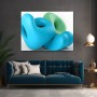 Abstraktes Wandbild als Gallery Leinwand – Türkise 3D-Formen