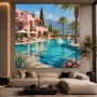 Mediterrane Poolvilla – Gallery Leinwand Wandbild