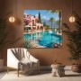 Mediterrane Poolvilla – Gallery Leinwand Wandbild