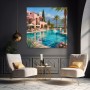 Mediterrane Poolvilla – Gallery Leinwand Wandbild