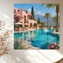 Mediterrane Poolvilla – Gallery Leinwand Wandbild