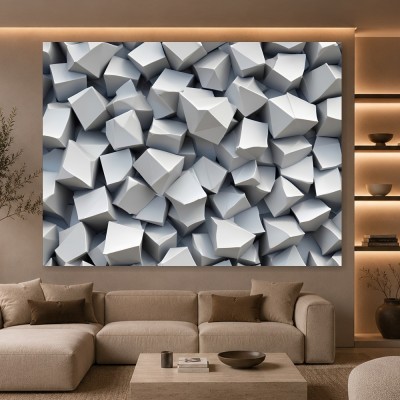 Geometrische Würfelstruktur – Modernes Wandbild als Gallery Leinwand