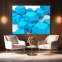 Türkise Polygon-Steine – Modernes Wandbild als Acrylbild