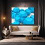Türkise Polygon-Steine – Modernes Wandbild als Acrylbild