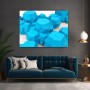 Türkise Polygon-Steine – Modernes Wandbild als Acrylbild