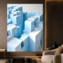 Eisblaues Stadtlabyrinth – Modernes Wandbild als Leinwandbild