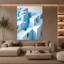 Eisblaues Stadtlabyrinth – Modernes Wandbild als Leinwandbild