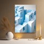 Eisblaues Stadtlabyrinth – Modernes Wandbild als Leinwandbild