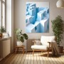Eisblaues Stadtlabyrinth – Modernes Wandbild als Leinwandbild