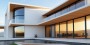 Moderne Luxusvilla am Pool – Wandbild auf Gallery Leinwand