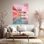 Pastellvilla am Meer – Modernes Wandbild als Gallery Leinwand