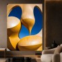 Goldene Kurven – Modernes Wandbild auf Leinwand