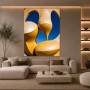 Goldene Kurven – Modernes Wandbild auf Leinwand