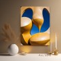 Goldene Kurven – Modernes Wandbild auf Leinwand