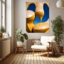 Goldene Kurven – Modernes Wandbild auf Leinwand