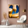 Goldene Kurven – Modernes Wandbild auf Leinwand