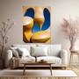 Goldene Kurven – Modernes Wandbild auf Leinwand