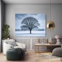 Winterbaum in Stille – Wandbild auf Leinwand
